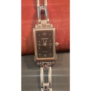 Women's 28mm Silver Tone Screamers Watch, Black face, Bracelet Band